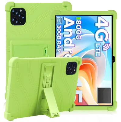 Obrázek produktu pro Tableta Pouzdro pro Doogee Tab G6 11,0", nárazuvzdorné měkké silikonové ochranné pouzdro se stojánkem Zelená