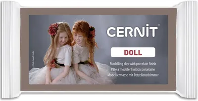Produktbild von CERNIT CE0950500808C - Block Modelliermasse (Polymer) DOLL, ofenhärtend, sofort gebrauchsfähig, 500g, für DIY, Puppen und Figuren, für Einsteiger und Hobbykünstler, Nougat, 1 Stück