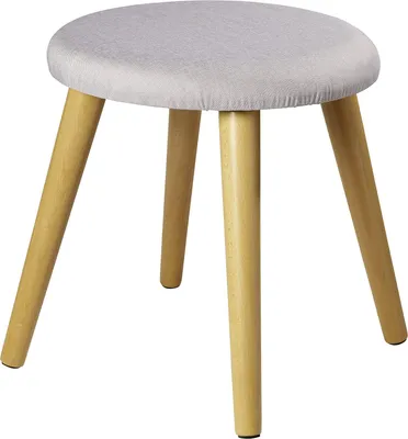 Produktbild von Echtwerk Sitzhocker "Skandi", gepolsterter Sitzhocker mit Holzfüßen, 40 x 40 x 42 cm, 2, 8 kg, Grau