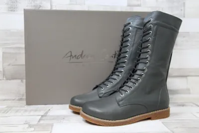 Produktbild von Andrea Conti Damen Stiefel dunkelgrau mit Schnürung und seitlichem Reißverschluss 36