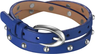 Produktbild von Esprit Armband Lederband Edelstahl Blau Silber 38cm Dornschließe ESBR11335G380