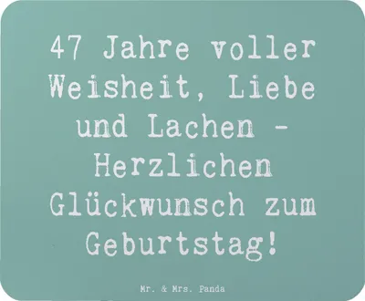 Produktbild von Mr. & Mrs. Panda Mouse Pad Spruch 47. Geburtstag - Meeresbrise - Geschenk, Feierlichkeiten, computer mousepad, Glückwünsche, Alter, Geburtstagsgeschenk, Happy Birthday
