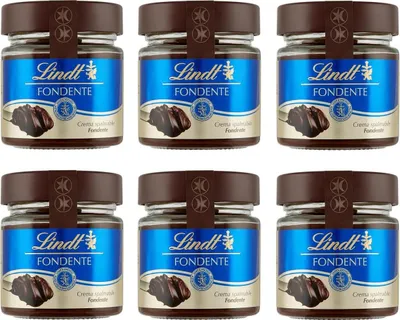 Produktbild von 6x Lindt Crema Spalmabile al Cioccolato Fondente Streichcreme Streichfähige Creme aus Dunkler Schokolade und Fettarmer Kakao 200g Glas