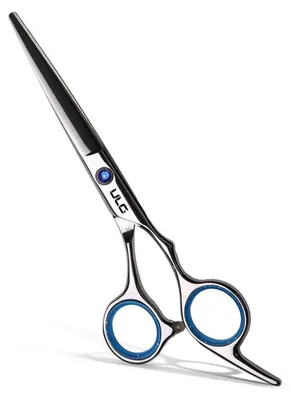 Obrázek produktu pro Nůžky na stříhání vlasů, 14 cm, pro praváky, s ostrou hranou z japonské nerezové oceli, ručně broušené, modré