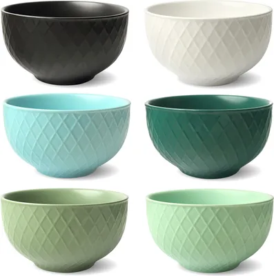 Produktbild von Schramm® 6 Stück Porzellanschüsseln in 3 verschiedenen Variationen wählbar 850 ml Müslischalen Salatschalen Porzellan Schale Schalenset 6er Pack Bowl, Farbe:mehrfarbig