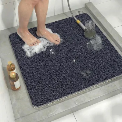 Immagine prodotto di Tappetino antiscivolo per doccia, 60x60 cm, quadrato, ad asciugatura rapida, resistente alla muffa, in PVC, colore blu
