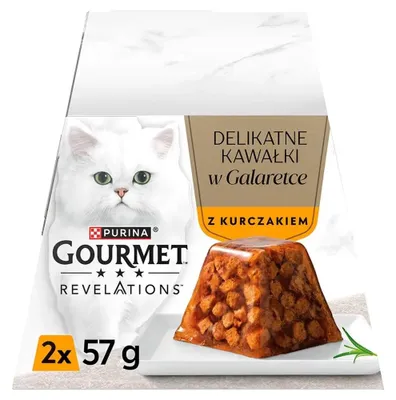 Obrázek produktu pro PURINA Gourmet Revelations Kousky v želé s kuřecím masem - mokrá krmiva pro kočky - 2x57g