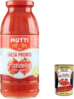 Produktbild von 12x Mutti Salsa Pronta Pomodoro Pizzutiello Tomatensauce 100% Italienisch 300g + Italian Gourmet polpa 400g