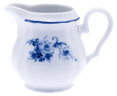 Produktbild von Thun 1794 Rose, hohes Milchkännchen, Porzellan, blaue Rose, 250 ml, Thun