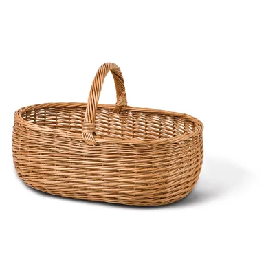 Produktbild von Kaminkorb, braun, stabil mit Henkel, oval , T 60cm x B 45cm x H 23/42cm