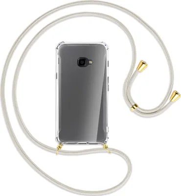Produktbild von Handykette Backcover-Schutzhülle mit Band (Metall goldfarben) für Samsung Galaxy Xcover 4 / 4s - broken white