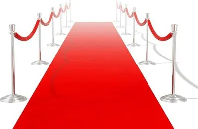 Image de Tapis de réception, tapis de mariage, tapis décoratif rouge, 1 x 5 m, 400 g/m²