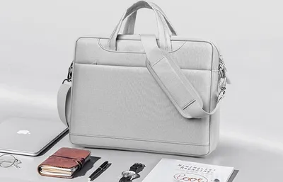 Produktbild von INF Laptop-Tasche mit verbessertem Airbag, Schultertasche, Messenger-Bag Grau XL