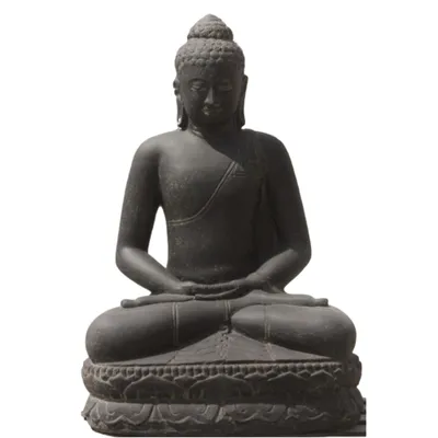 Produktbild von Buddha Meditation aus Steinguss perfekt für den Garten die Terrasse oder den Vorgarten ist Frostfest Witterungsbeständig und Neu 60cm H, KA-BR-BLOM-60