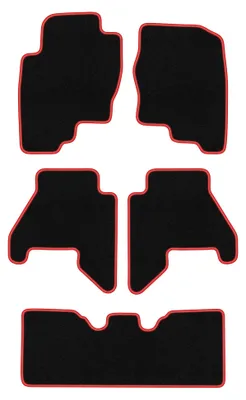 Immagine prodotto di Tappetini in moquette per Nissan Pathfinder R51 2004-2014 (SUV) – set 4 pezzi, nero/rosso, su misura – Wielganizator CARLUX