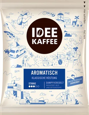 Produktbild von Idee Kaffee AROMATISCH in Kannenportionen, 50x60g gemahlen im Filterbeutel