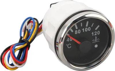 Produktbild von 52 mm Wassertemperaturanzeige 40 bis 120 °C DC9 32 V Zeigermessgerät mit Hintergrundbeleuchtung für Wohnmobile Yachten Fischerboote Schwarzes Zifferblatt Silberne Lünette