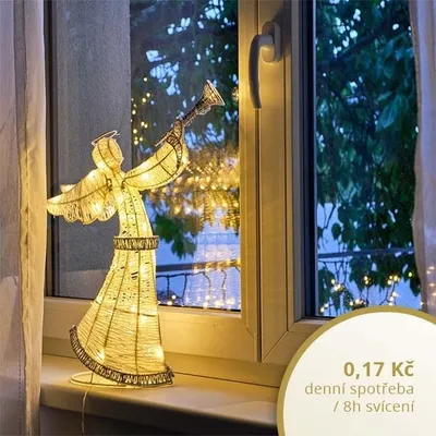 Obrázek produktu pro Světelný anděl  50cm, teple bílý