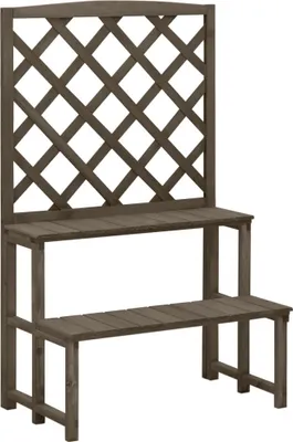 Obrázok produktu pre Podstavec na kvetináč s mriežkou sivý 70x42x115 cm jedľový masív