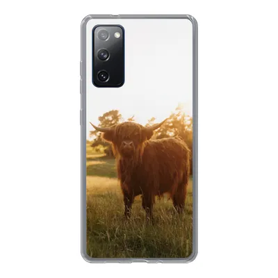 Produktbild von MuchoWow® Handyhülle Schutzhülle Hülle für Samsung Galaxy S20 FE Schottischer Hochländer - Gras - Sonne Silikon Softcase Handy Hülle - Abdeckung