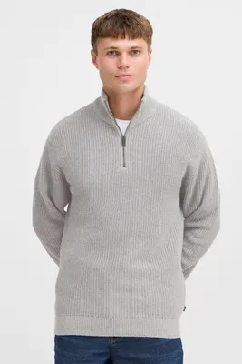 Zdjęcie produktu dla !Solid SDGoma Sweter męski Sweter z dzianiny Sweter z kołnierzem typu troyer Mankiety z prążkowanej dzianiny Mieszanka bawełny Regular fit