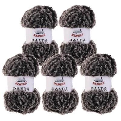 Produktbild von 500g Strickgarn Panda Kunstfell Wolle Webpelz Kuschelwolle Plüschwolle, Farbwahl