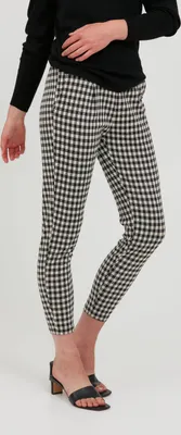 Image de Pantalon chino pour femme ICHI IHKATE CHECKY PA2, en tissu extensible, coupe ajustée, avec taille élastiquée