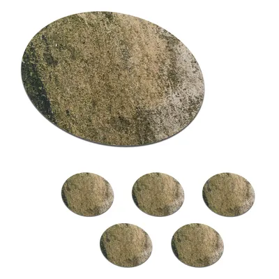 Obrázok produktu pre MuchoWow® Okrúhly sklenený podšálok, sada 6 ks Betón - Hnedý - Vintage 10x10x0.3cm Podložky pod poháre - podložky pod nápoje - ochrana stolovej dosky