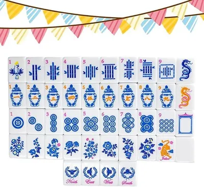 Imagen del producto de Fichas de Mahjong, juego de mesa americano de 160 piezas, fabricadas en acrílico