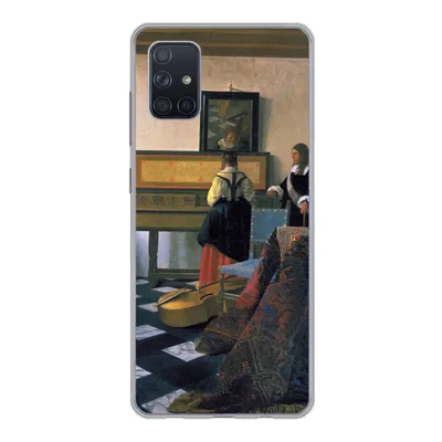 Produktbild von MuchoWow® Handyhülle Schutzhülle Hülle für Samsung Galaxy A71 Die Musikstunde - Johannes Vermeer Silikon Softcase Handy Hülle - Kartenbesitzer