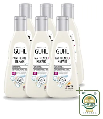 Productafbeelding van 6 x Guhl Panthenol+ Herstellende Shampoo - 250 ml - Voordeelverpakking - 6 stuks