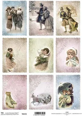 Produktbild von ITD Etikettenset SCRAPBOOKING - TAG131 Vintage-Winter