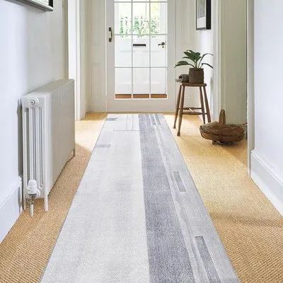 Produktbild von Antislip-Tuchloper für Flure, wasbar, 80 x 200 cm, grau/lichtblauw