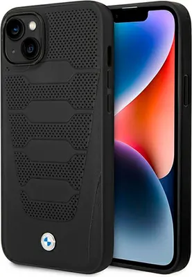 Produktbild von Etui Bmw Leder Sitze Muster Na Iphone 14 - Czarne