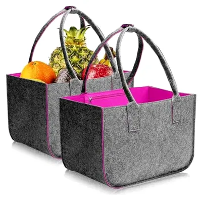 Produktbild von 2 Stück 30L Filztasche Große Einkaufstasche Faltbar