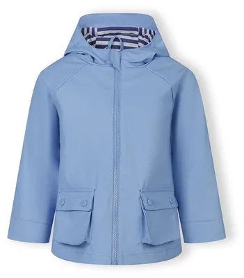 Produktbild von Minoti Regenjacke wasserdicht gefüttert blau für Mädchen - Kinder Regenjacke mit Baumwollfutter und Kapuze