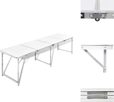 Produktbild von Campingtisch zusammenklappbar höhenverstellbar Aluminium 240 x 60 cm -  Campingmöbel