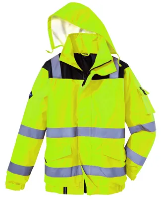 Produktbild von Terrax Workwear Herren Warnschutzjacke Pilotenjacke mit Reflexstreifen - Warnschutz Arbeitsjacke wattiert in Gelb Größe XXL