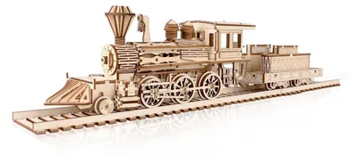 Productafbeelding van 3D houten puzzel stoomlocomotief, bouwpakket voor volwassenen, modelbouw, trein, doe-het-zelf knutselset, kerstcadeau