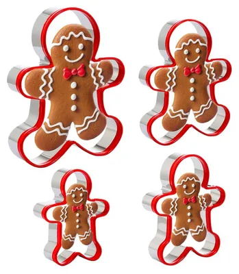 Immagine prodotto di Stampini per biscotti natalizi, set da 4 pezzi, a forma di omino di pan di zenzero