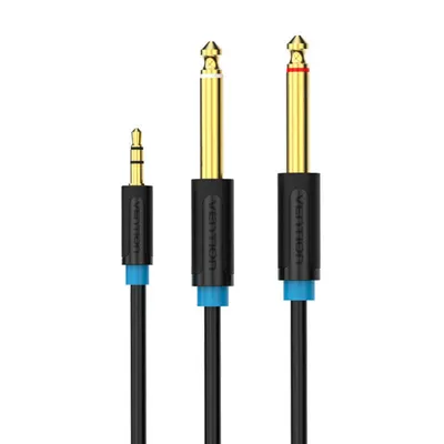 Produktbild von Audiokabel TRS 3,5 mm auf 2x 6,35 mm Vention BACBJ 5 m Schwarz