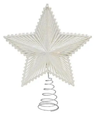 Obrázok produktu pre Špička vianočného stromčeka, lesklá hviezda, kov, biela, 20,3 cm