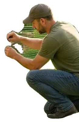 Imagen del producto de Malla de alambre, acero galvanizado, revestimiento de PVC, color verde