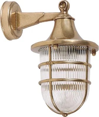Produktbild von Wandlampe außen E27 IP64 Haus Terrasse Glas Messing massiv Maritim Außenwandleuchte