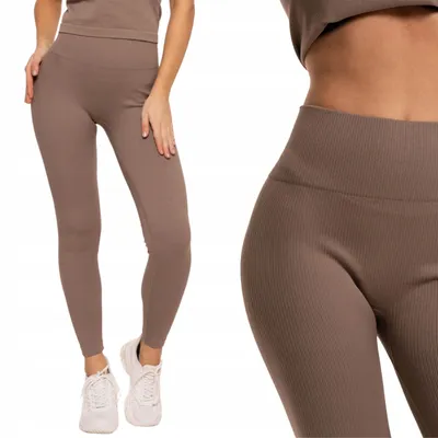 Produktbild von Damen-Sportleggings mit Rippstrick und hohem Bund, Modell MORAJ MOCCA, Größe L/XL