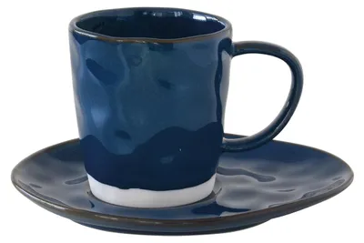 Produktbild von Tasse mit Untertasse INTERIORS blue blau 250ml aus Porzellan Easy Life WA