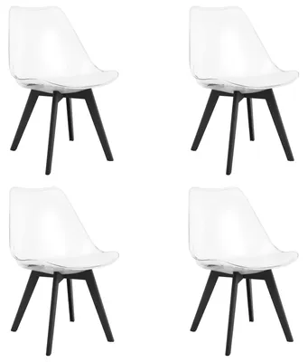 Obrázok produktu pre Stolička MARK - priehľadné / čierne nohy x 4