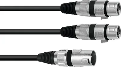 Produktbild von OMNITRONIC Adapterkabel XLR(M)/2xXLR(F) 1,5m sw