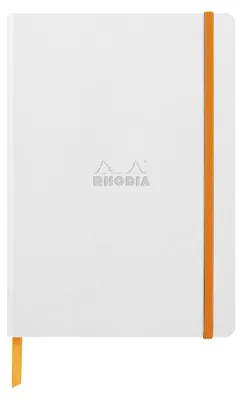 Productafbeelding van Rhodia notitieboek A5, zachte kaft, 80 pagina's, 90g, geruit (met puntjes), wit, artikelnummer 117480C