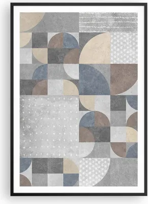 Produktbild von Gerahmtes Poster - Schwarzer Rahmen - Geometrie Kunst Stein - 70x100 cm - Wand Bild - Wanddeko - Wandbilder - Kunstposter - Wandposter - Bilderrahmen - Bilder - Kunstdruck - P2BPA70x100-4621